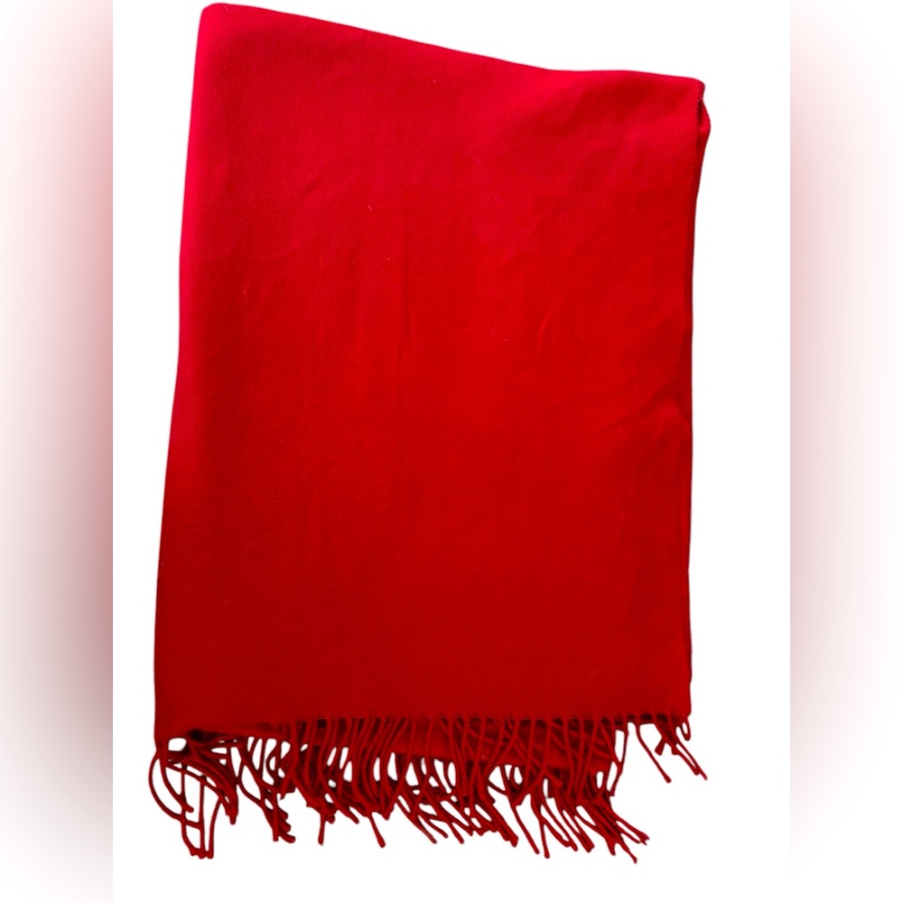 Red Lambswool Italian Scarf/Wrap, 72” long and 29” wide